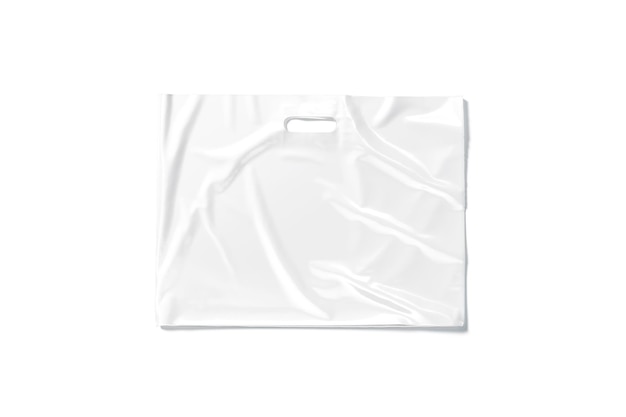 Photo big white diecut plastic bag with handle holewide bagful for supermarket purcha