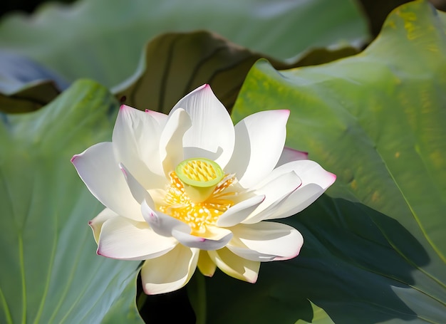 Big white lotus flower