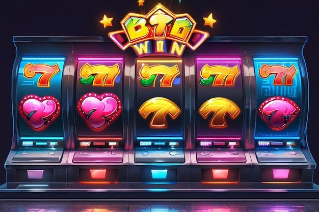 Photo big win slot concept in realistic style