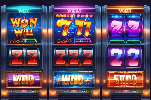 Photo big win slot concept in realistic style