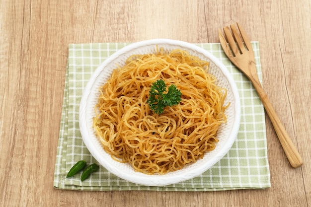 Bihun Goreng or Fried Vermicelli Noodle, traditional Indonesian culinary food.