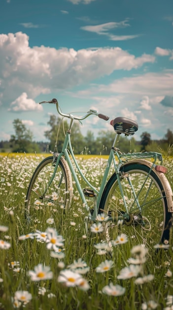 a bike in a field of flowers with the words quot bike quot on it