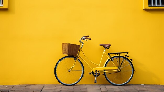 Photo bike mockup fiets realistic bike mockup old yellow bicycle city bicycle bicycling rent bike bi