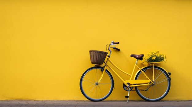 Photo bike mockup fiets realistic bike mockup old yellow bicycle city bicycle bicycling rent bike bi