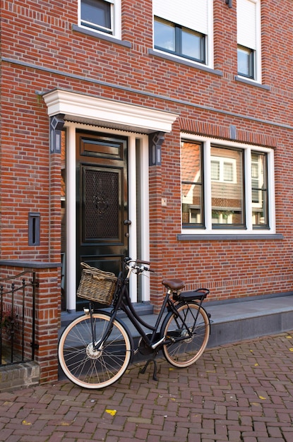 Bike near brick wall