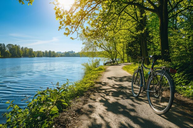 Bike Parked by Lake