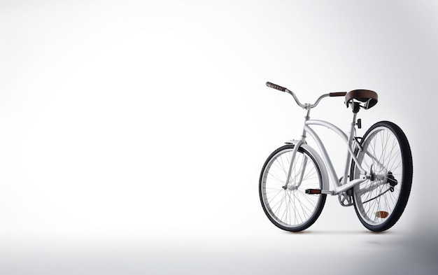 A bike with a white frame and the word bike on it