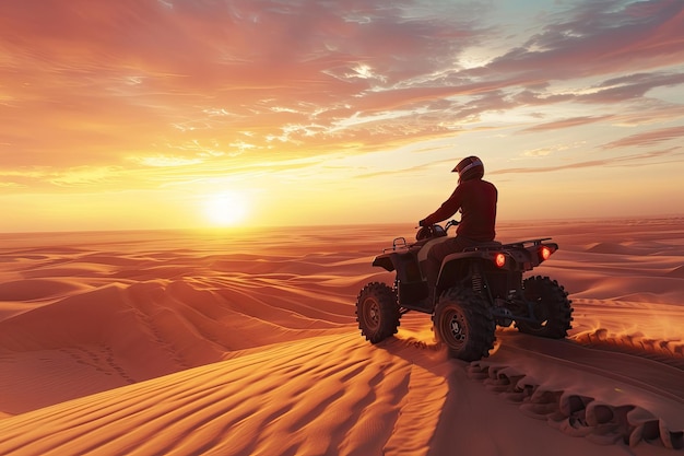 Biker Riding Dirt Bike in Slow Motion Through Sandstorm