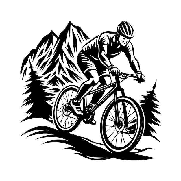 biking silhouette vector art