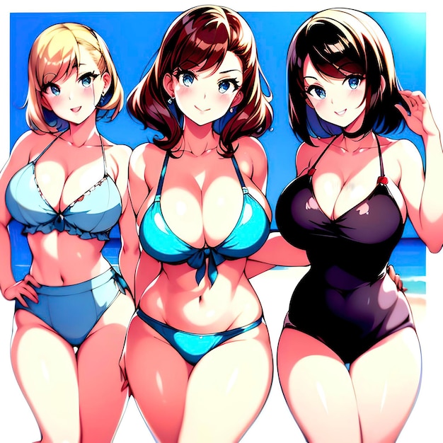 Bikini Styles Anime girl cartoon