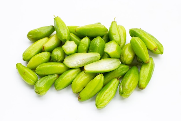 Bilimbi fruit on white background