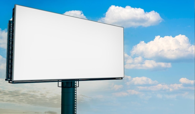 Bill board mock up with blue sky