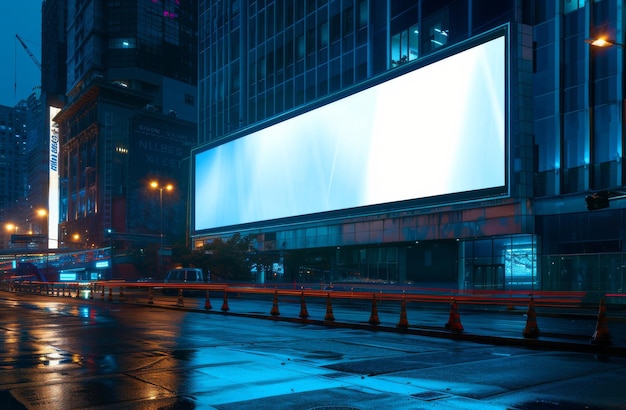 Billboard on advertising empty space city isolated