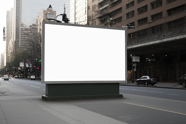 Billboard advertising a new product in a busy city street Generative AI