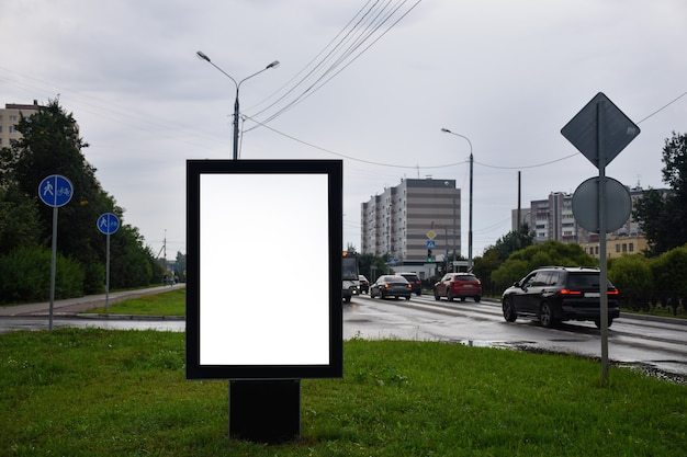 Billboard  blank banner white at  street Ad billboard blank for outdoor advertising poster