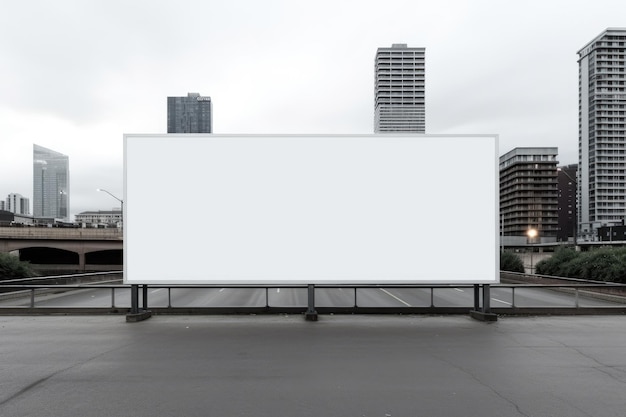 Billboard or blank poster blank white mockup banner mockup a large billboard in a cityAI generated