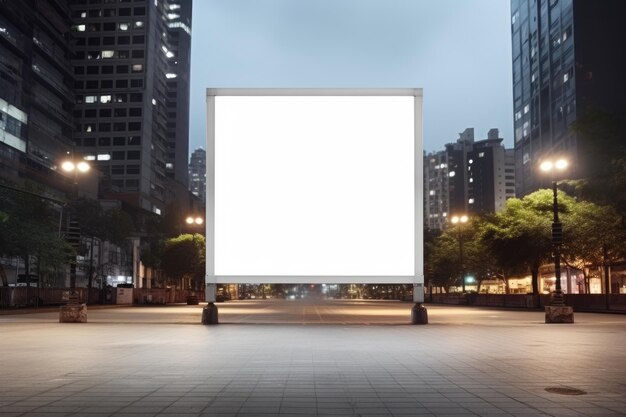 Billboard or blank poster blank white mockup banner mockup a large billboard in a cityAI generated