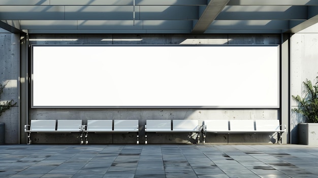 billboard and copy space on white screen