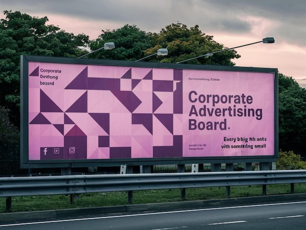 Photo a billboard for corporate advertising board board board