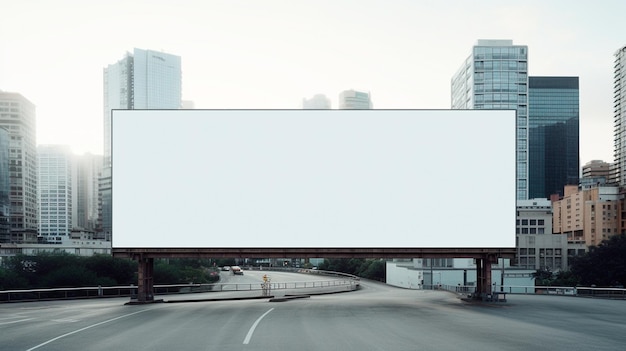 billboard on the empty street mock up