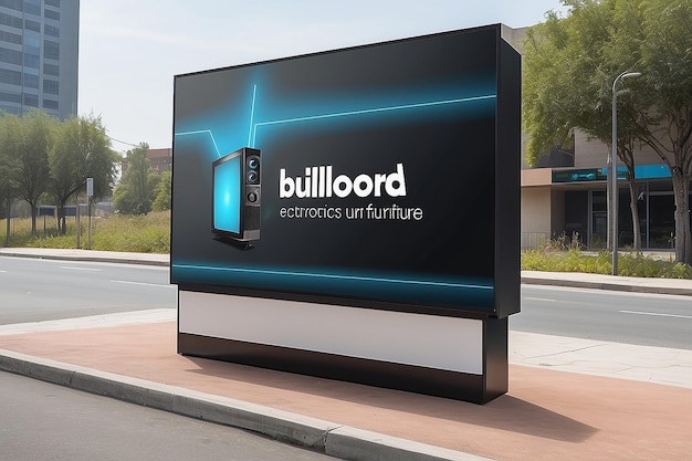 Photo billboard mockup electronics furniture outdoors