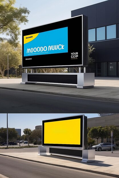 Photo billboard mockup electronics furniture outdoors