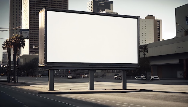 Billboard mockup outdoors Outdoor advertising poster on the street for advertisement street city