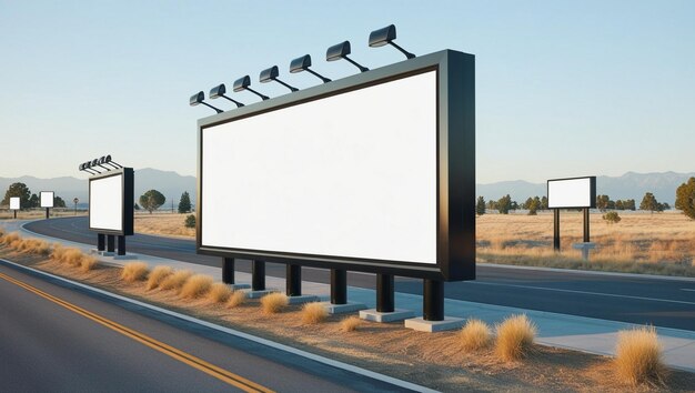 Photo a billboard on the side of the road that says quot the billboard is white quot