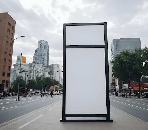 Photo a billboard on the side of a street with a sign that says blank