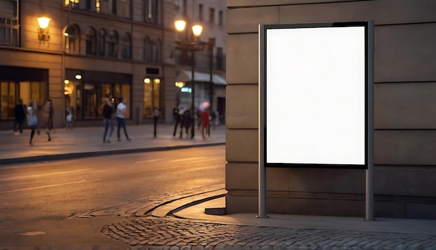 a billboard on a street with a white board that says quot the word quot on it