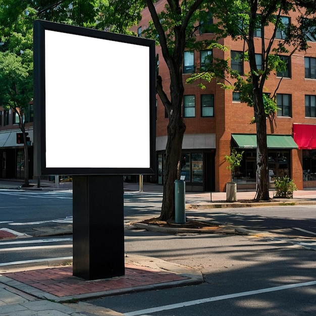 a billboard that is on the side of a street