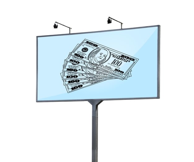 Photo billboard with money