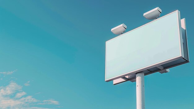 a billboard with a white sign that says  a billboard