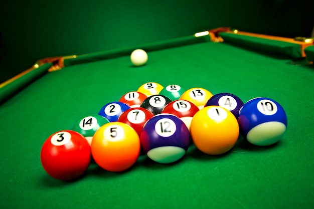 billiard balls, ready for the break