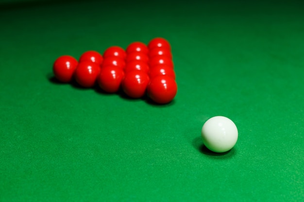 Billiard, snooker, red balls, frame