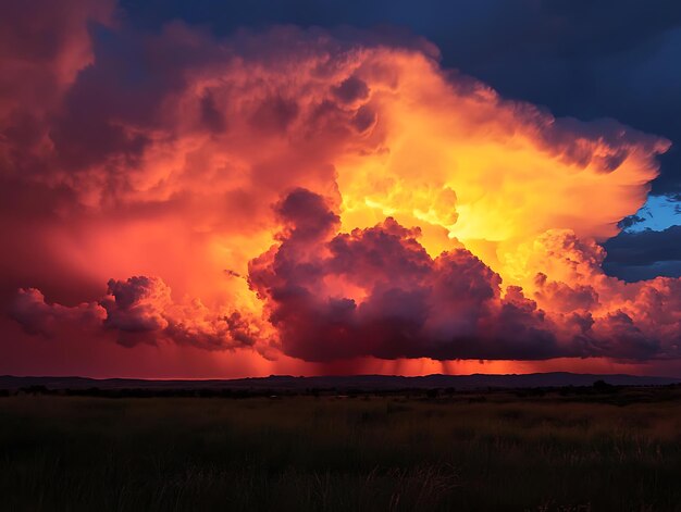 Photo billowing red and orange smoke clouds against a pitchblack background creating a dramatic and abstract effect with intense contrast