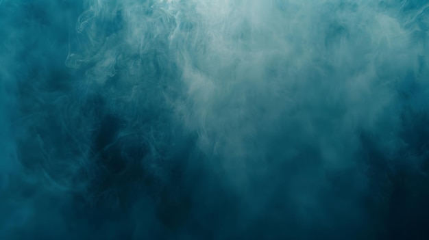 Billowing Teal Smoke Fills Dark Space