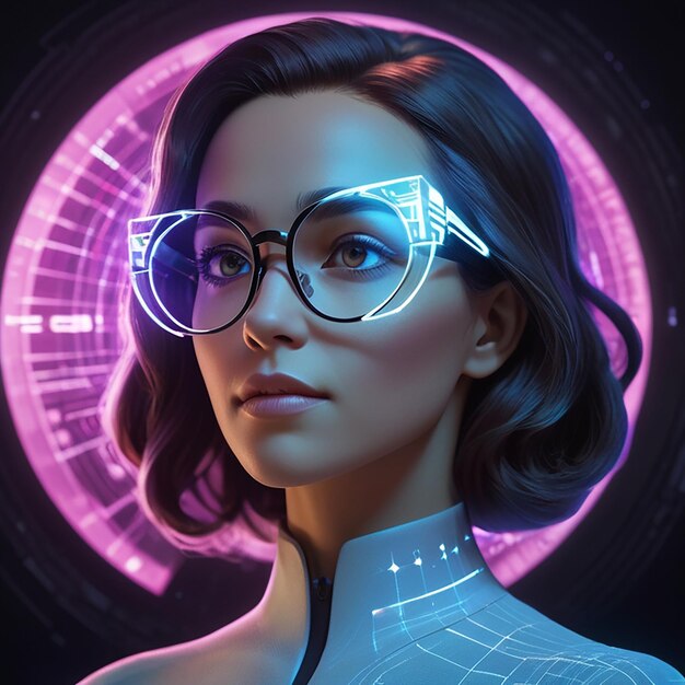 Binary code cyber business woman images with ai generated