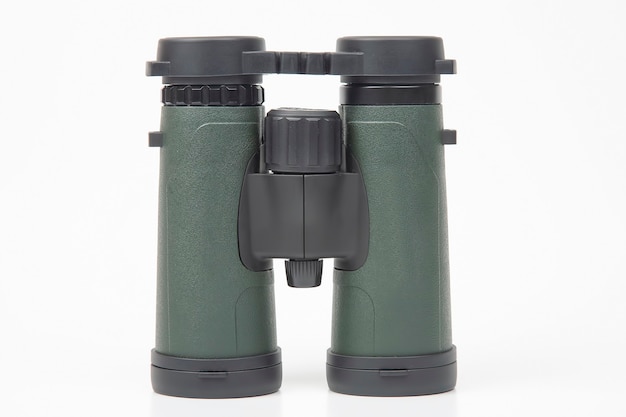 Binoculars on a white