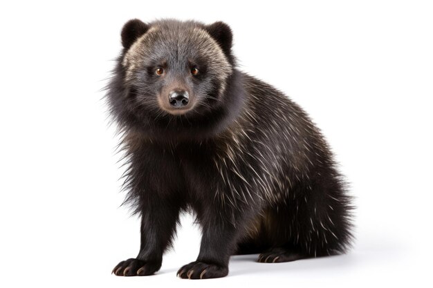 A binturong also known as a bearcat on a white background