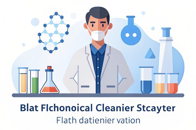 Photo biochemical engineer vector flat style innovation