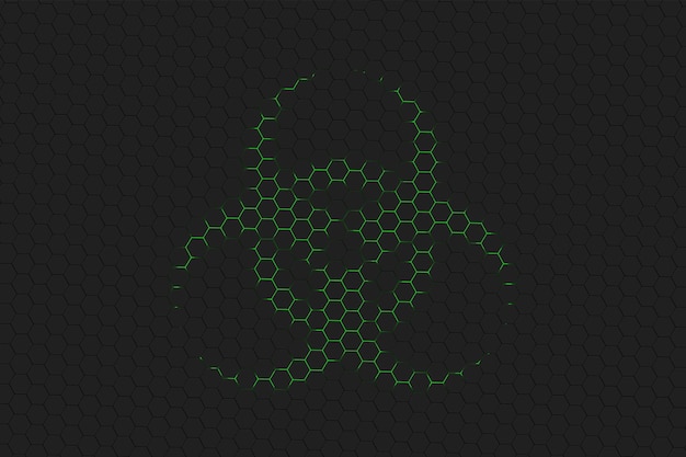 Biohazard symbol, Biohazard sign, Biological hazard, green hexagon