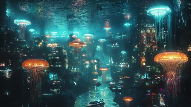 Photo bioluminescent city