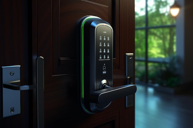 Biometricenabled smart lock on a residential Generative ai