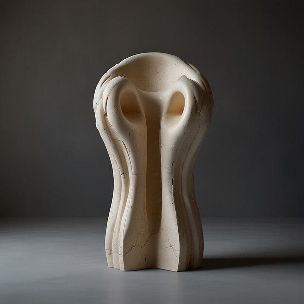 Biomorphic Pedestal with Living Organism Design Soft Fleshy Curves and Subtle Movement Creating