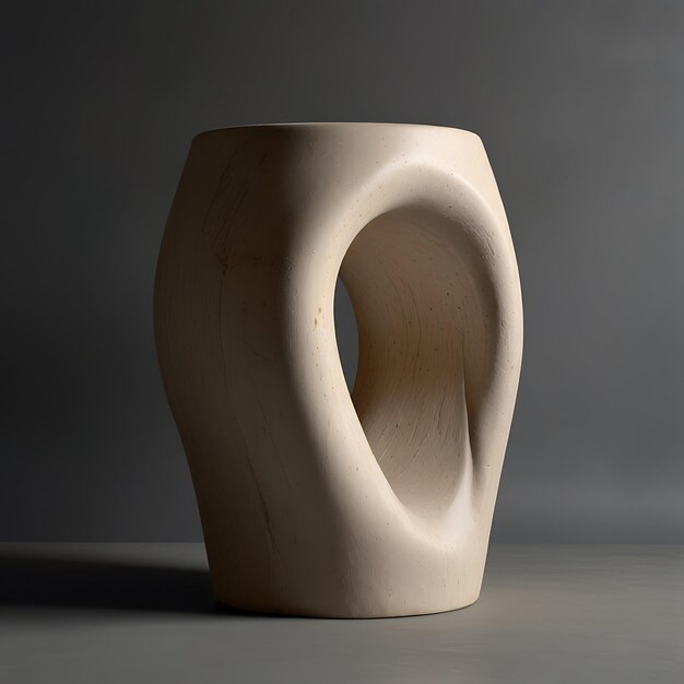 Biomorphic Pedestal with Living Organism Design Soft Fleshy Curves and Subtle Movement Creating