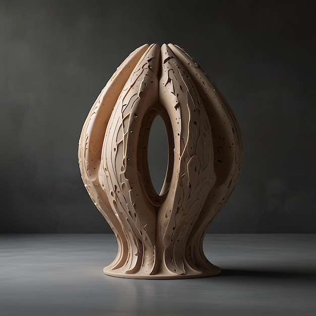 Biomorphic Pedestal with Living Organism Design Soft Fleshy Curves and Subtle Movement Creating