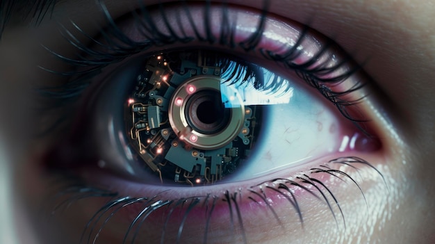 Bionic eyes advanced technology innovative visual prosthetics sight restoration futuristic healthcare Created with Generative AI technology