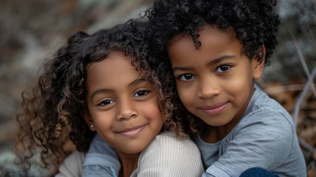 Biracial Siblings Share A Special Moment Spending Quality Time Together