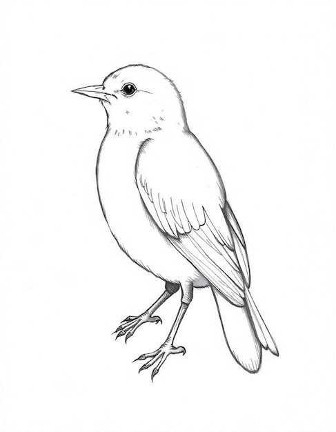 Photo bird coloring page line art